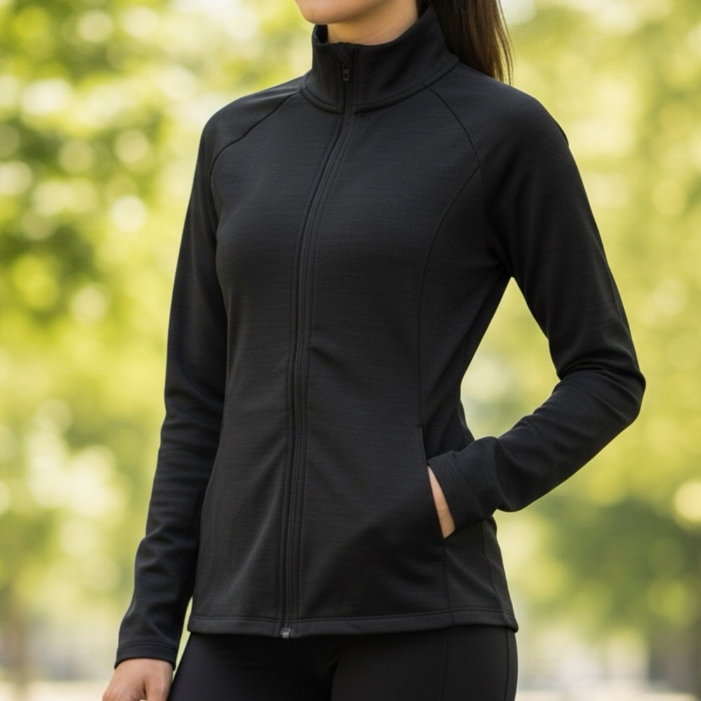 NWT 32 Degrees HEAT Full-Zip Jacket Black Performance Baselayer Activewear Small